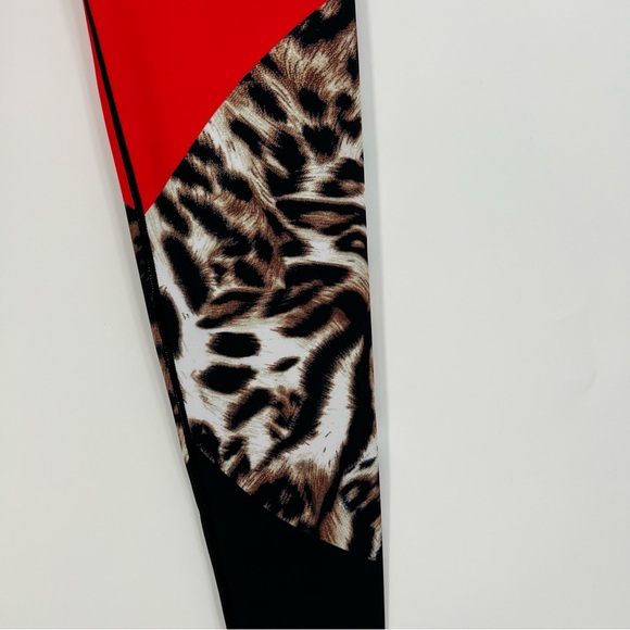 NEW Yelete Womens Active Leggings Workout Black/Red/Leopard Waist Pocket - Picture 5 of 13